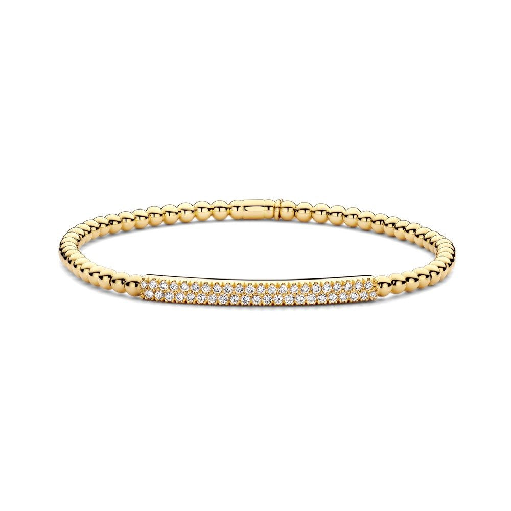 Hulchi Belluni's 18K Yellow Gold Diamond Tresore Stretch Bracelet