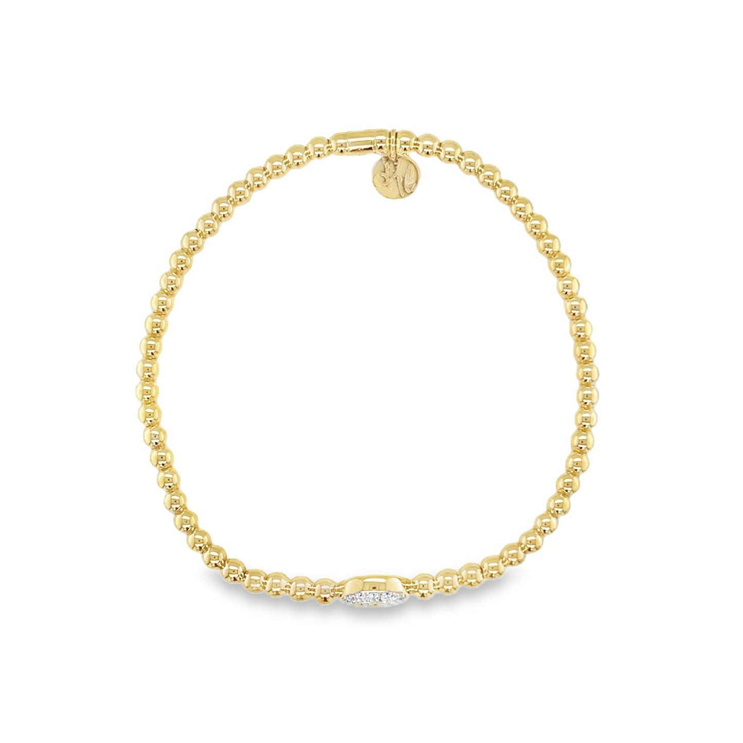 Hulchi Belluni's 18K Yellow Gold Diamond Tresore Stretch Bracelet
