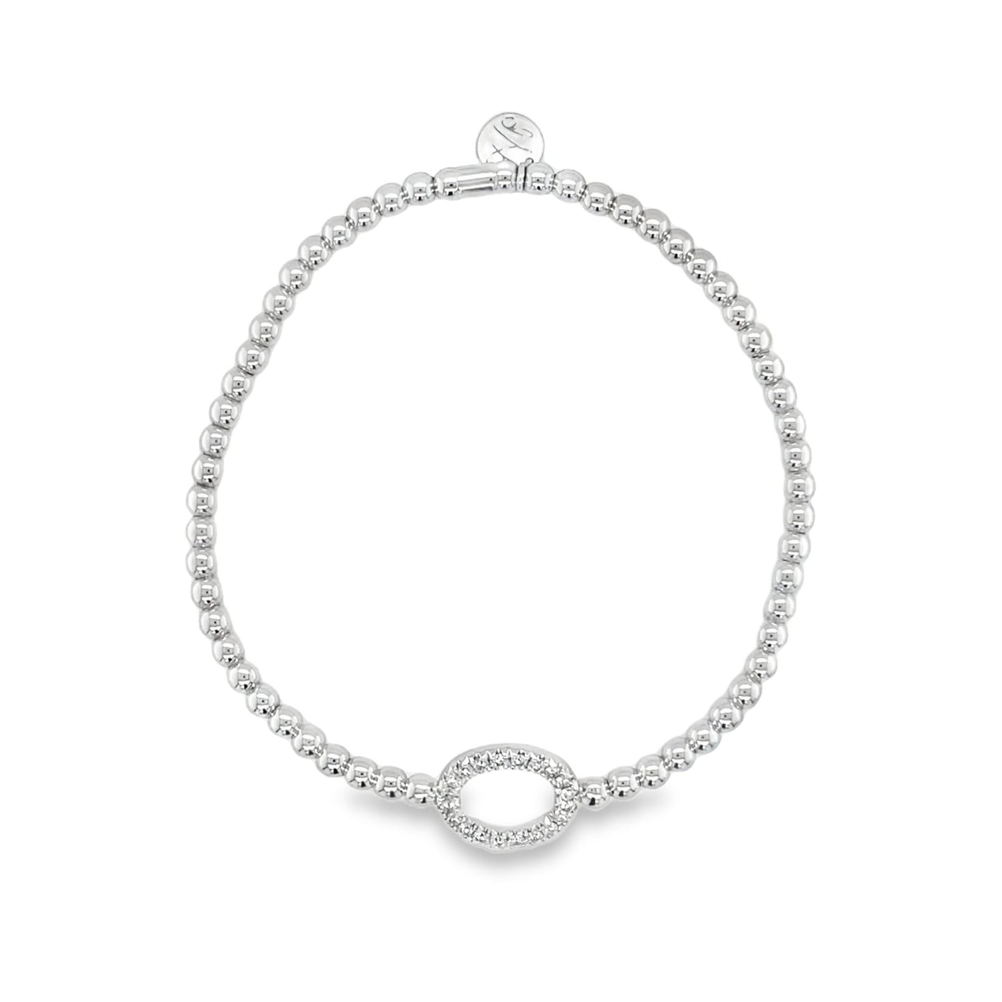 Hulchi Belluni's 18K White Gold Diamond Tresore Stretch Bracelet