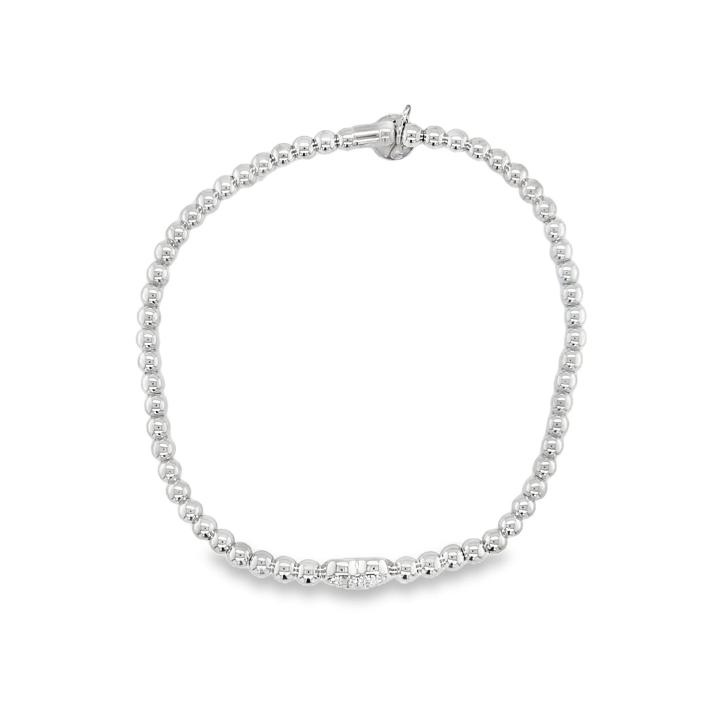 Hulchi Belluni's 18K White Gold Diamond Tresore Stretch Bracelet