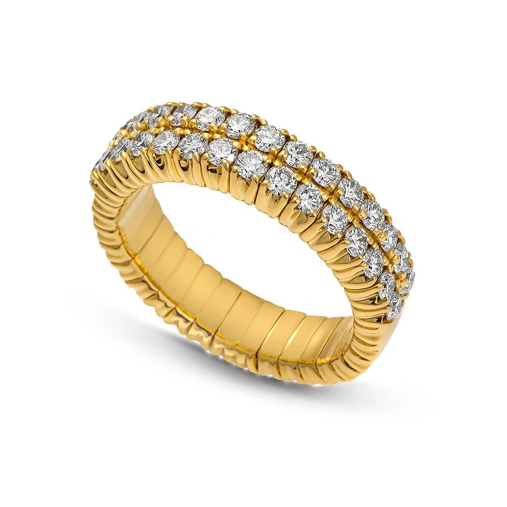 Hulchi Belluni's 18K Yellow Gold Diamond Tresore Ring