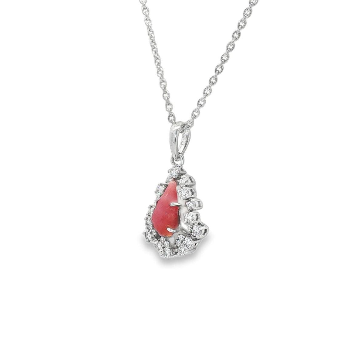 Jai's 14K White Gold Teardrop Conch Pearl & Diamond Necklace