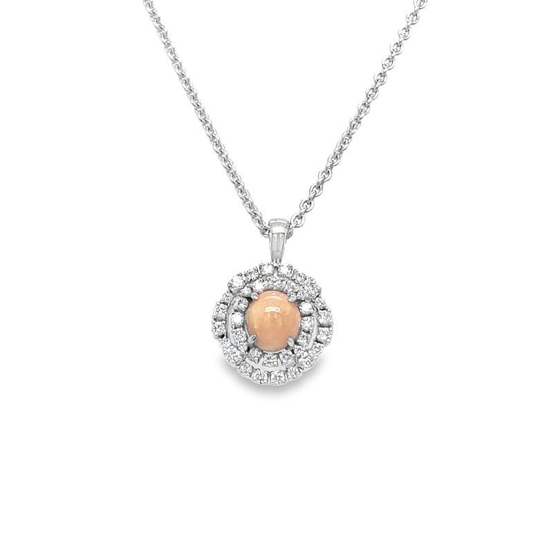 Jai's 18K White Gold Conch Pearl & Diamond Necklace