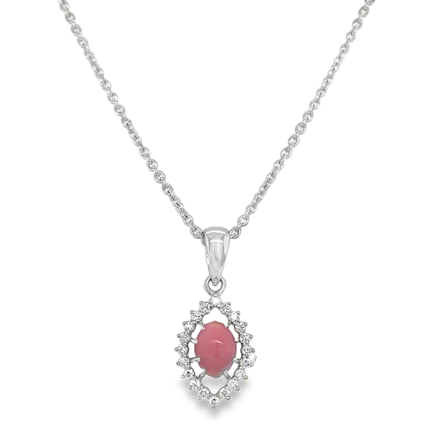 Jai's 14K White Gold Mandorla Conch Pearl & Diamond Necklace