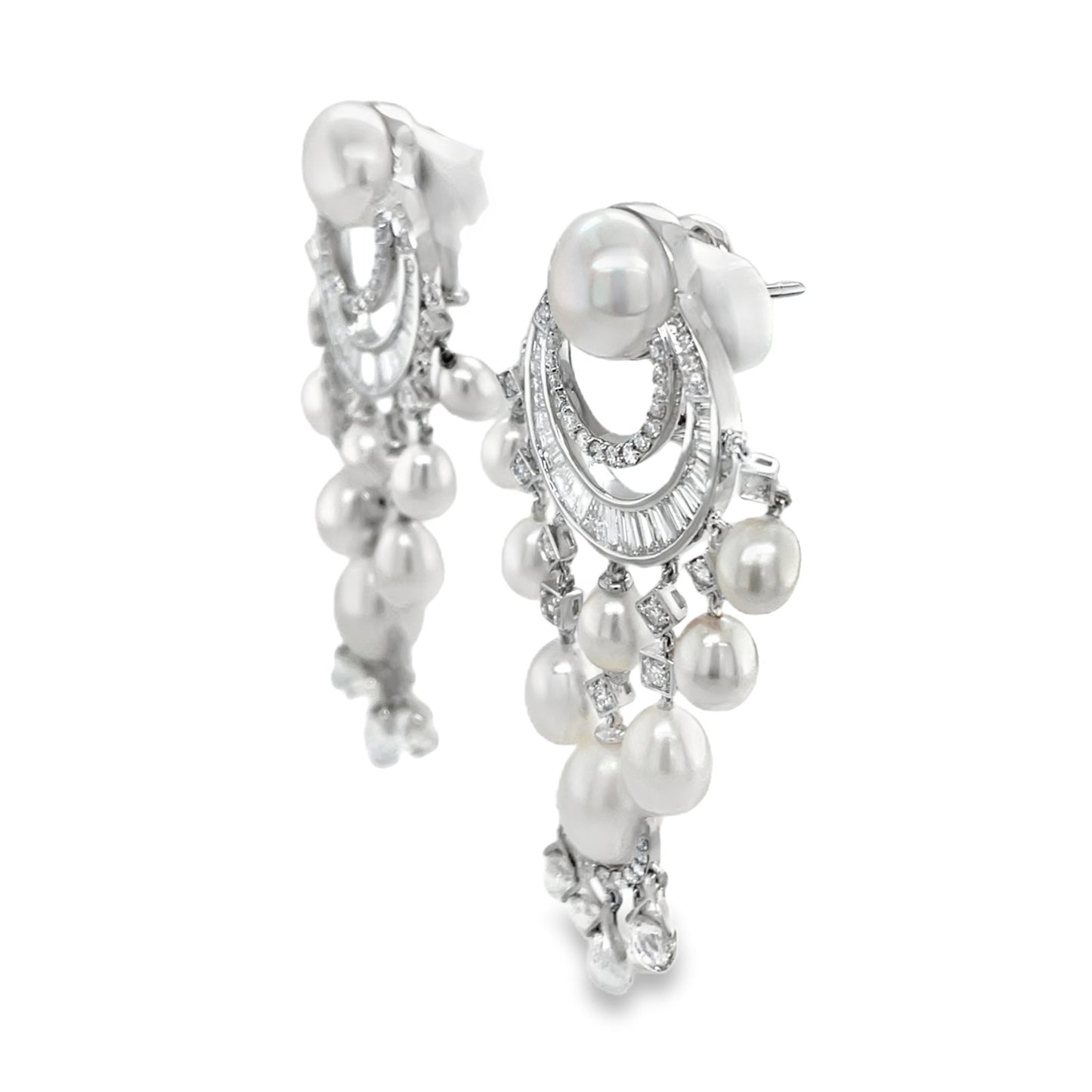 Jai's 18K White Gold Pearl & Diamond Drop Earrings
