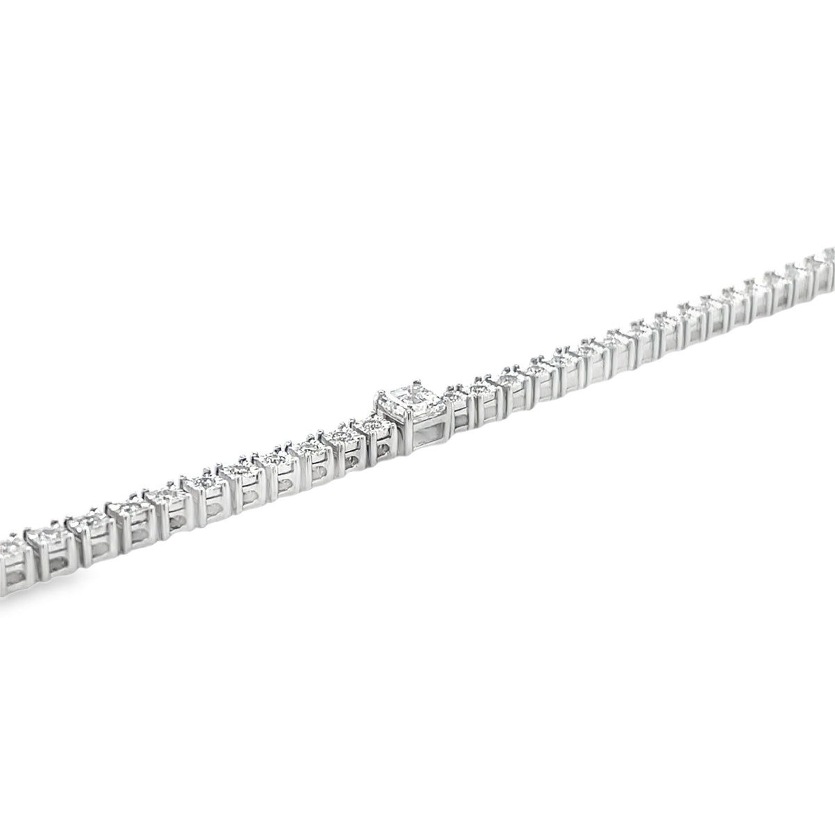 Jai's 14K White Gold 1-carat Princess-cut Diamond Tennis Bracelet