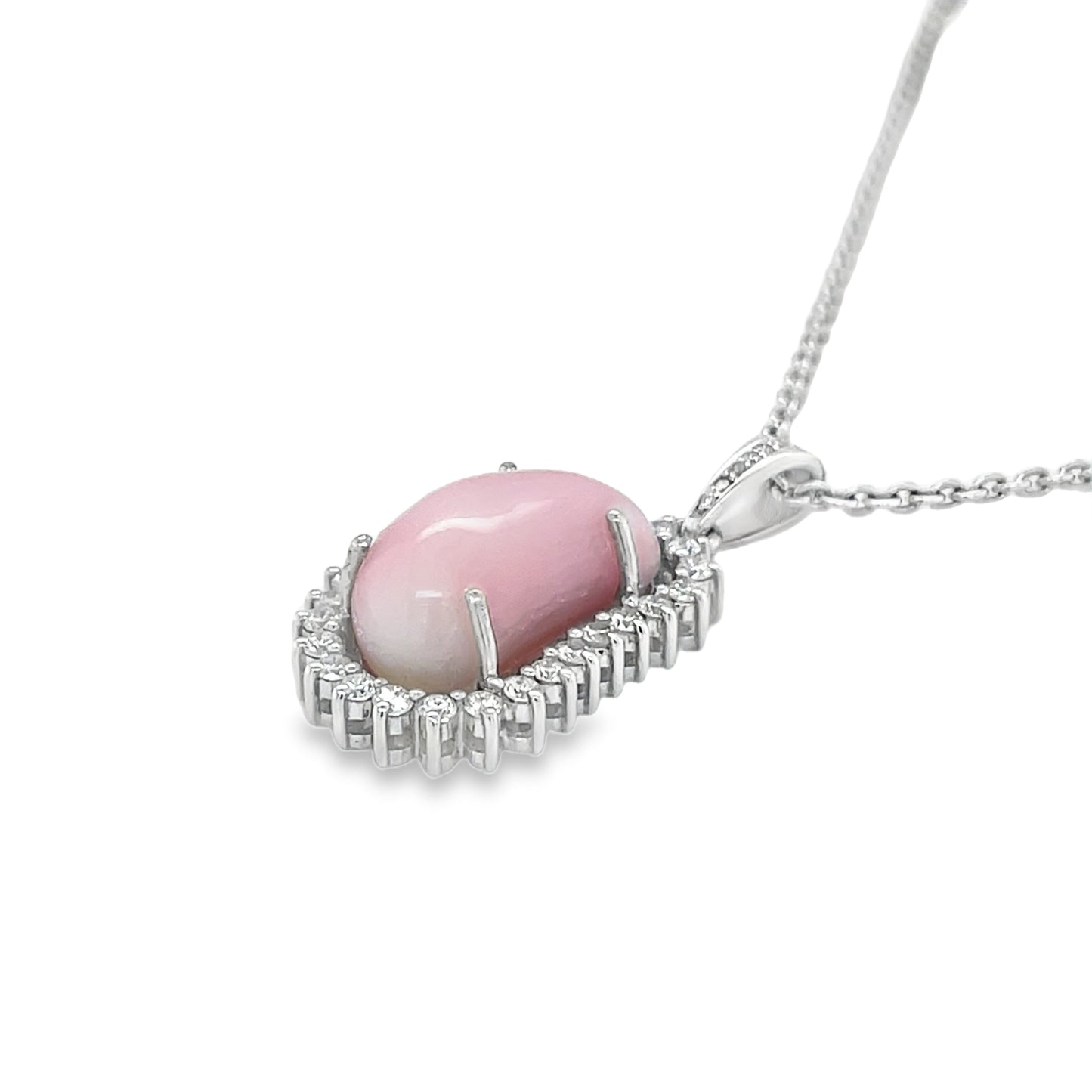 Jai's 14K White Gold Conch Pearl & Diamond-lined Necklace