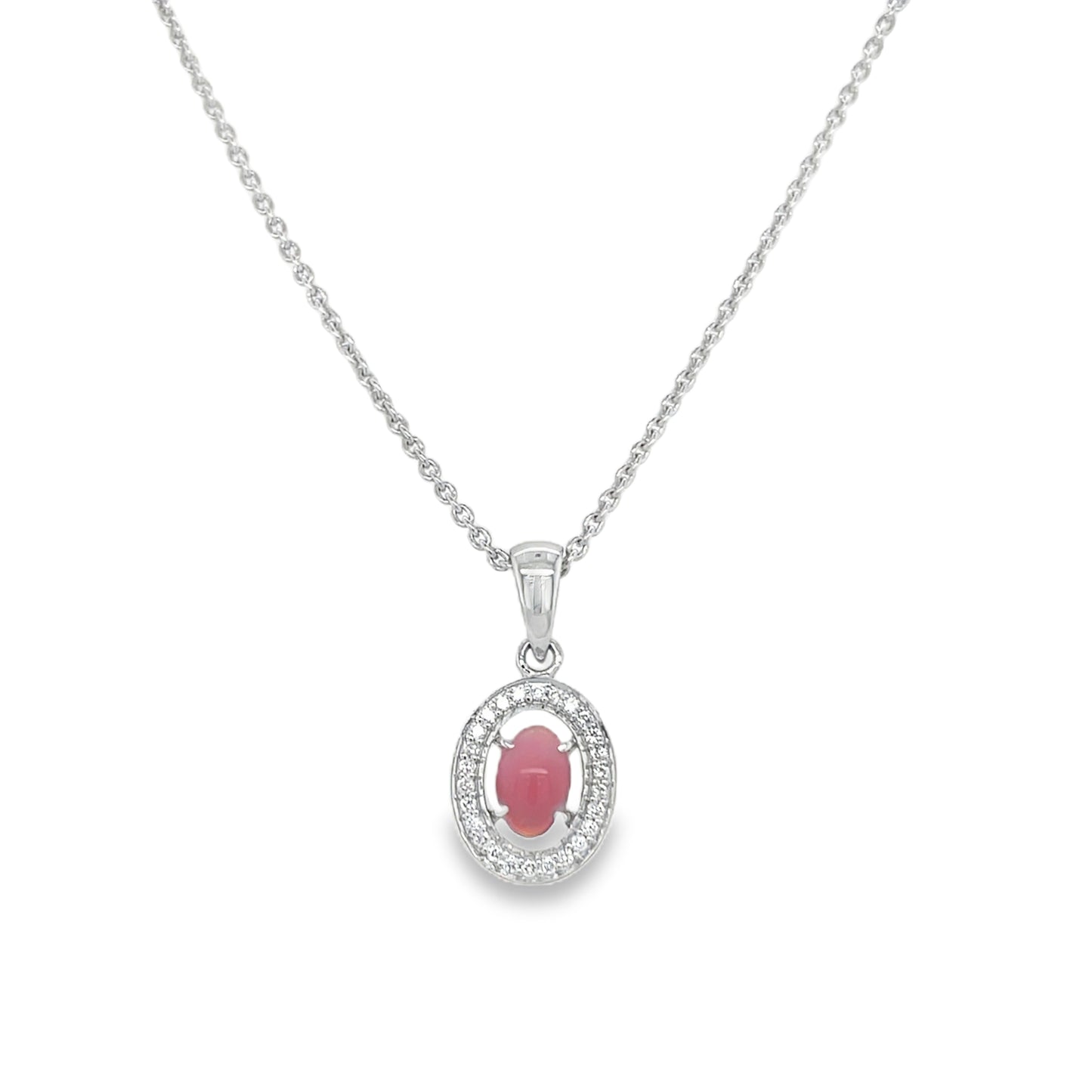 Jai's 14K White Gold Crowned Conch Pearl & Diamond Necklace