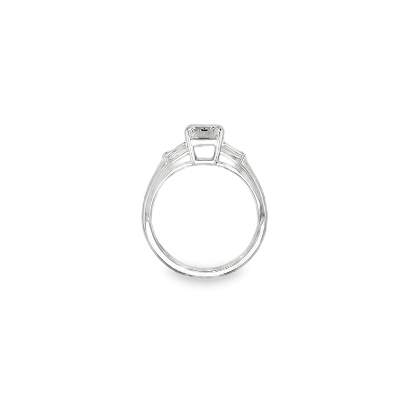 Jai's 18K White Gold Baguette- & Emerald-cut Diamond Engagement Ring