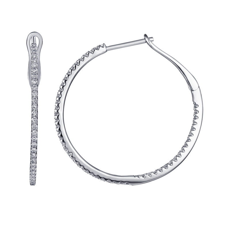Jai's 14K White Gold 0.3-carat Diamond Inside-out Hoops