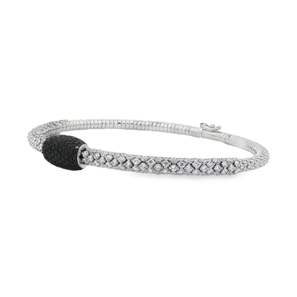 Jai's 14K White Gold Black & White Diamond Bangle