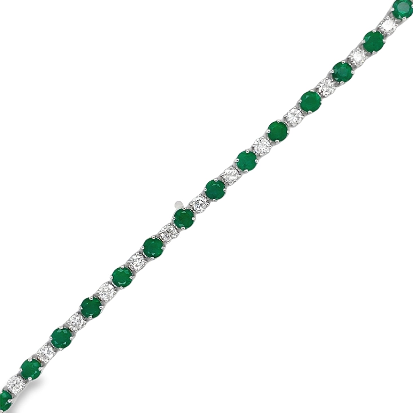 Jai's 14K White Gold Emerald & Diamond Tennis Bracelet