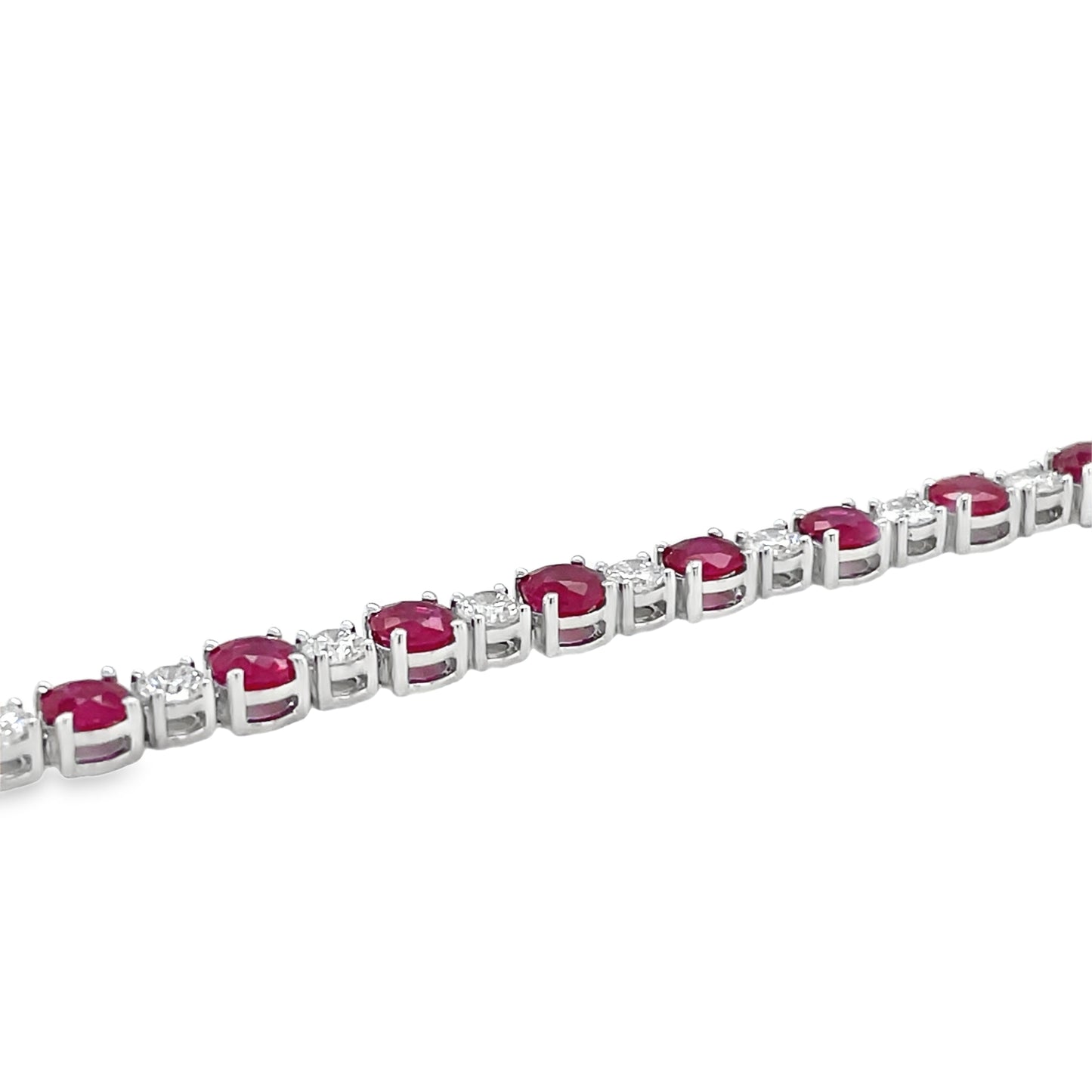 Jai's 14K White Gold Ruby & Diamond Tennis Bracelet