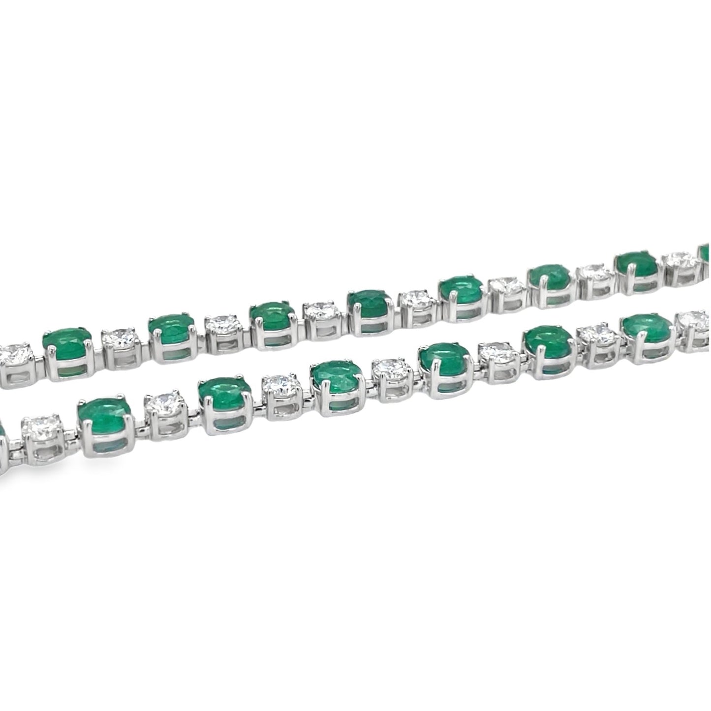 Jai's 14K White Gold Emerald & Diamond Necklace