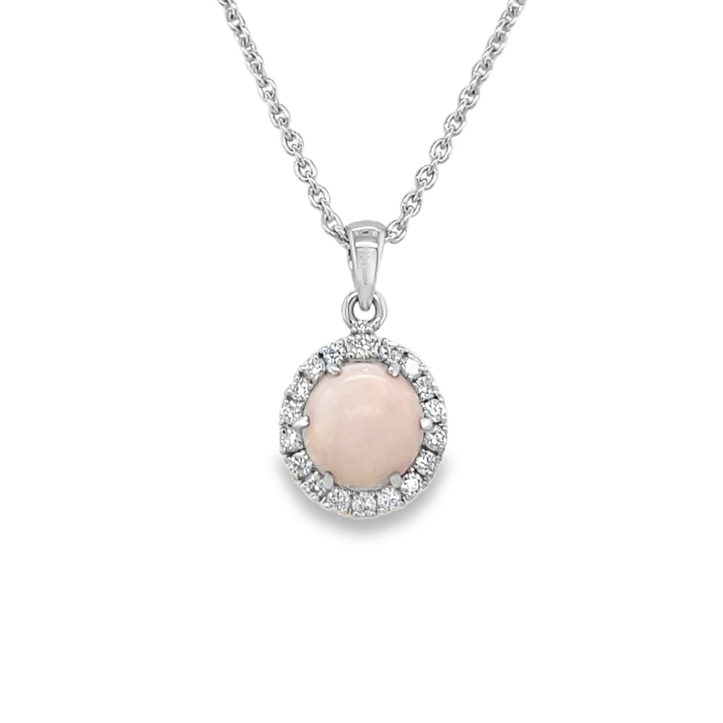 Jai's 14K White Gold Crowned Conch Pearl & Diamond Necklace