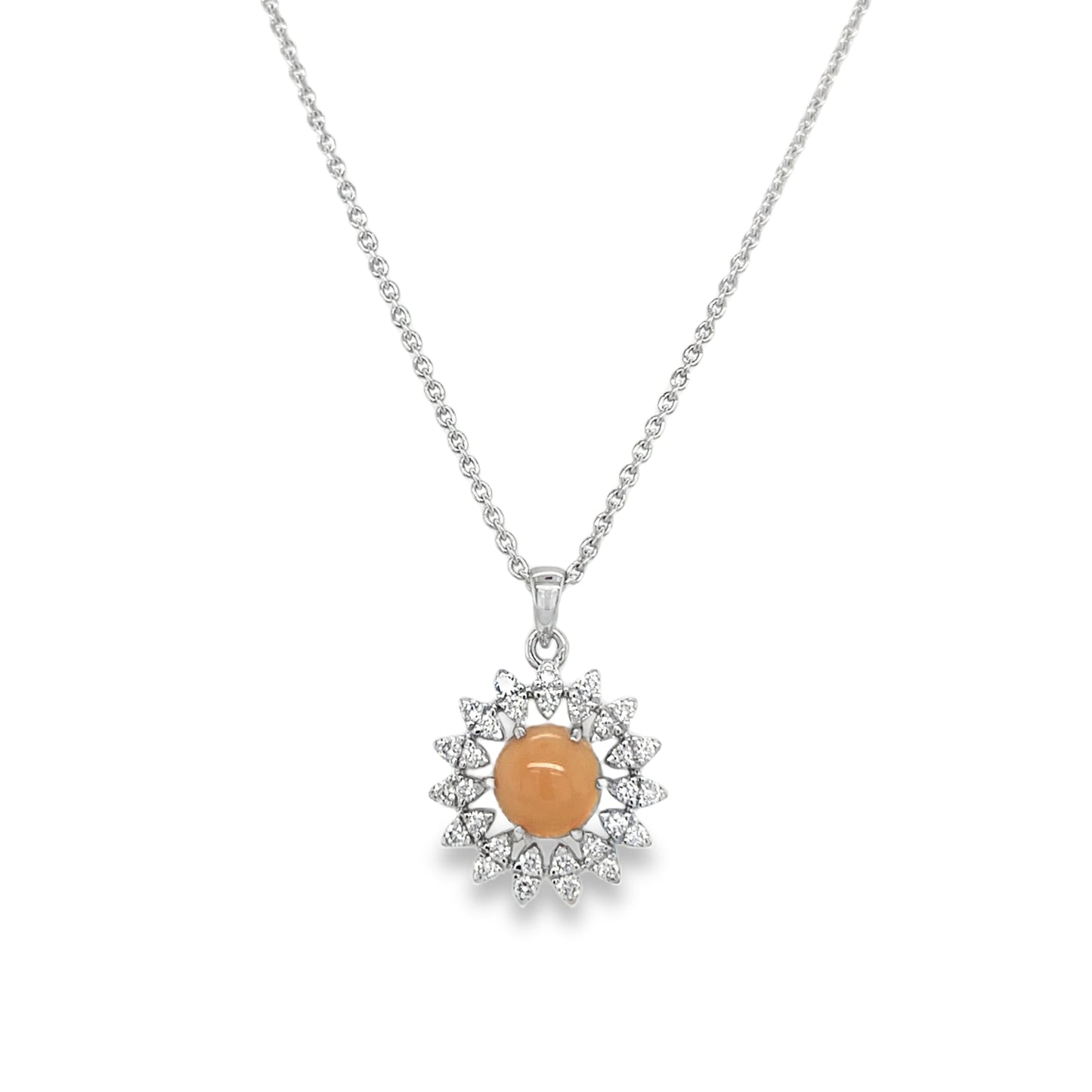 Jai's 14K White Gold Floral Conch Pearl & Diamond Necklace