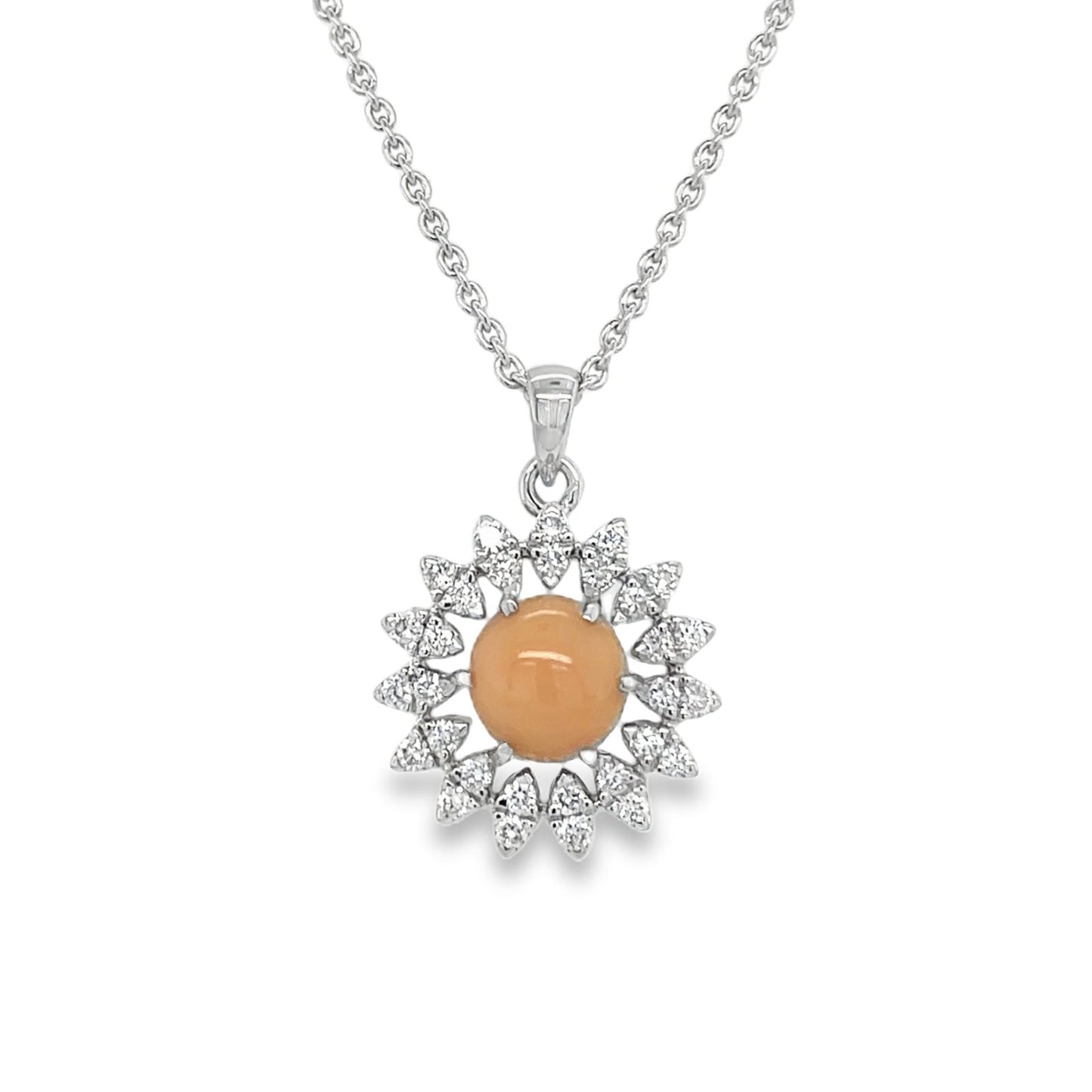 Jai's 14K White Gold Floral Conch Pearl & Diamond Necklace