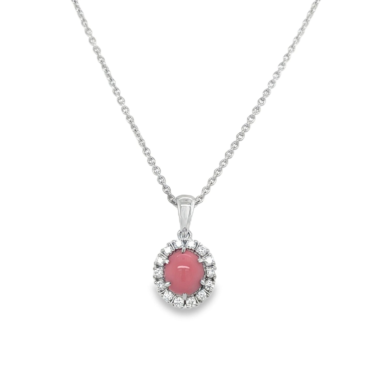 Jai's 14K White Gold Crowned Conch Pearl & Diamond Necklace