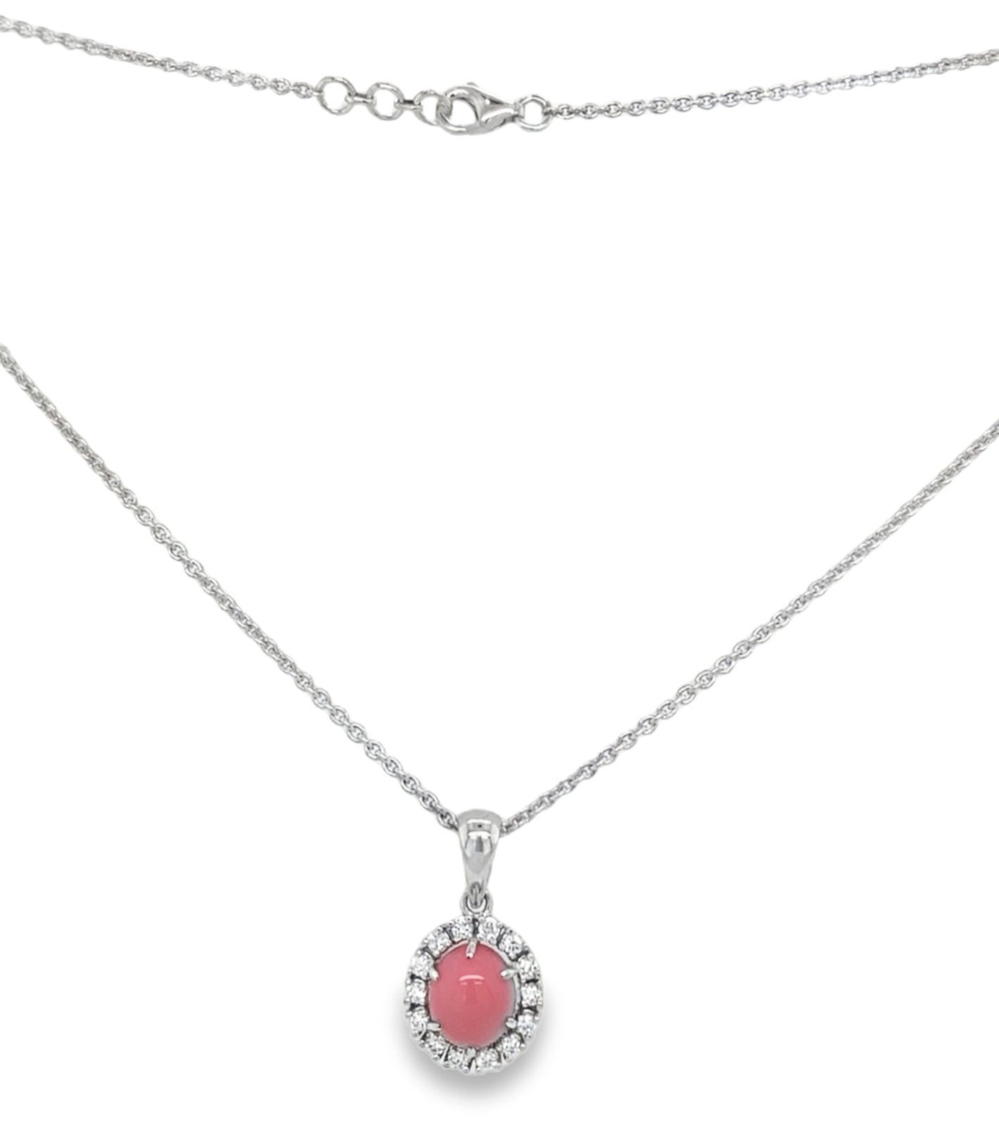 Jai's 14K White Gold Crowned Conch Pearl & Diamond Necklace