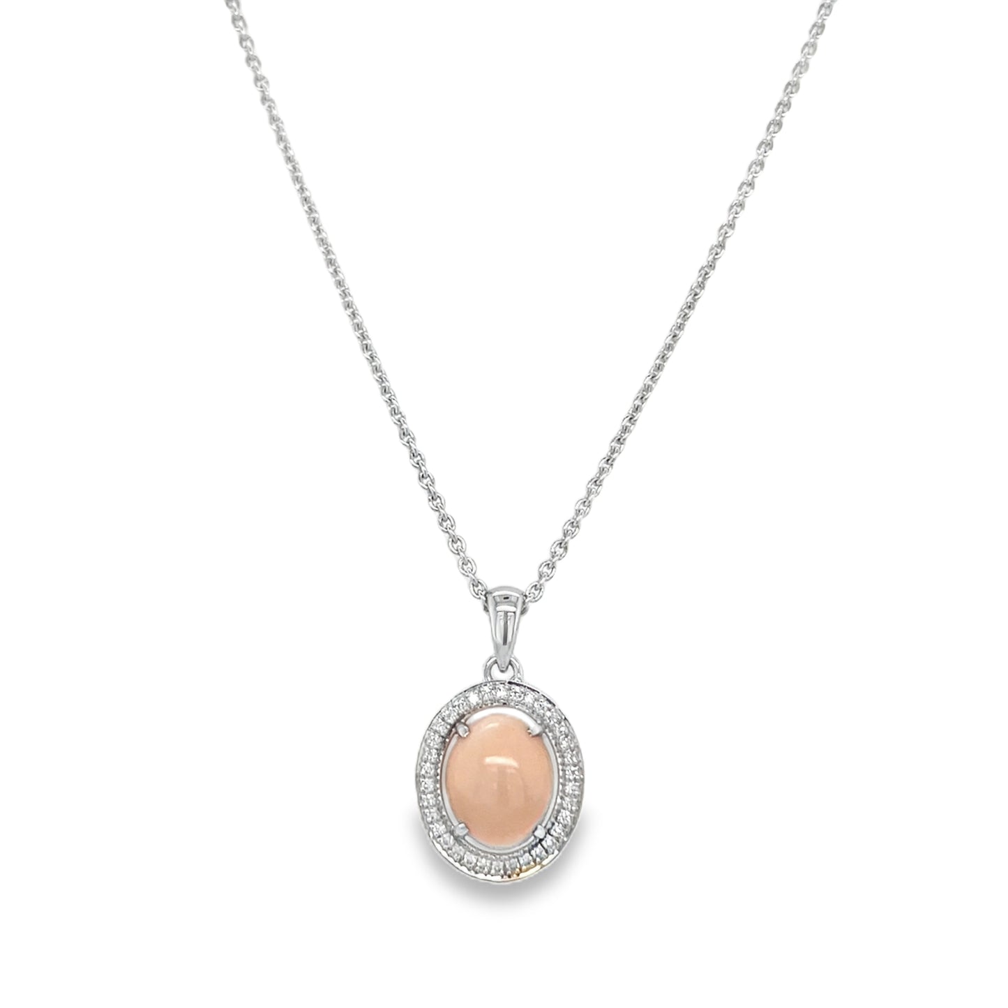 Jai's 14K White Gold Crowned Conch Pearl & Diamond Necklace