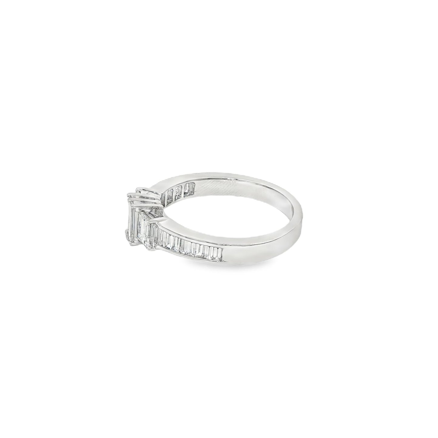Jai's 18K White Gold Baguette-cut Diamond Engagement Ring