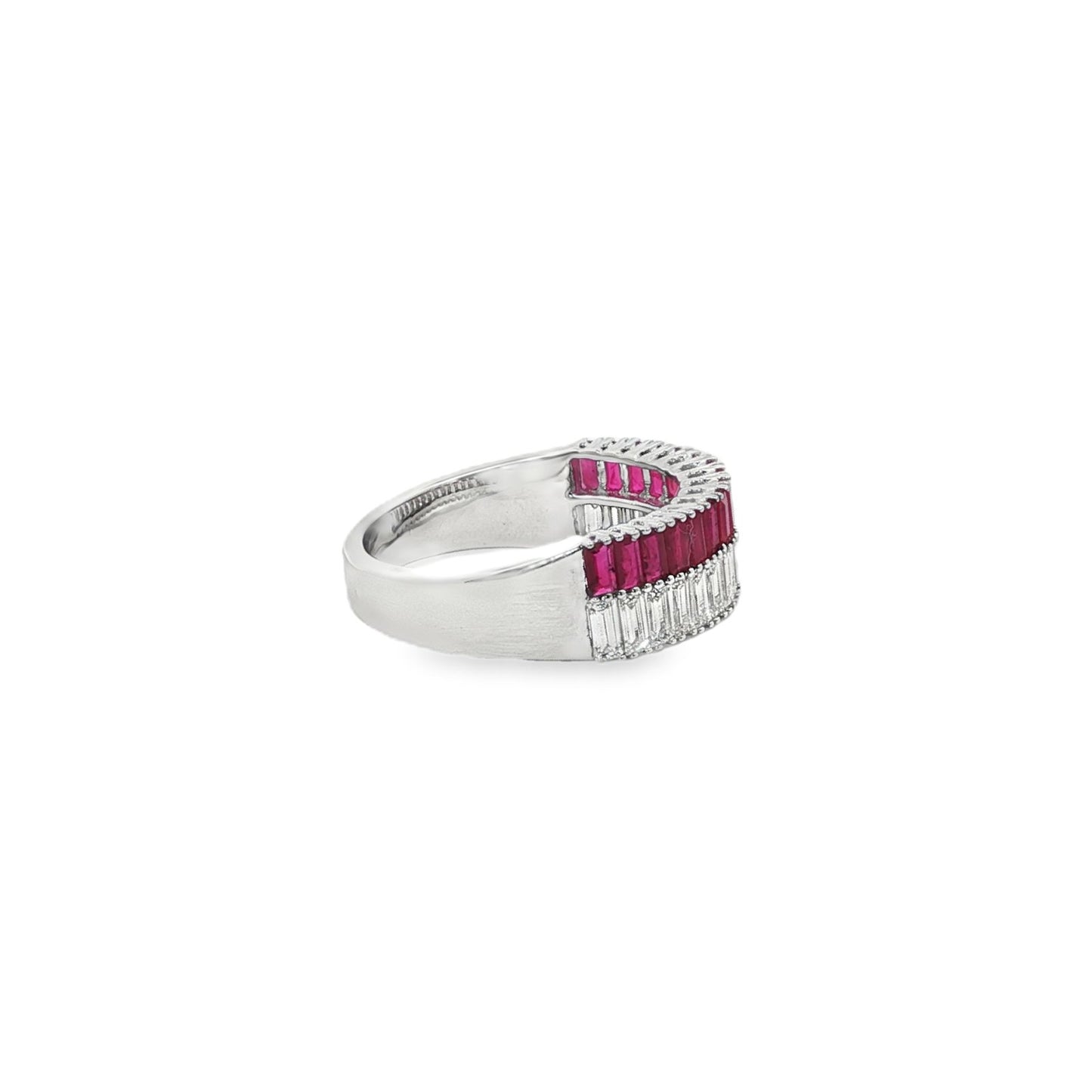 Jai's 18K White Gold Baguette-cut Ruby & Diamond Ring
