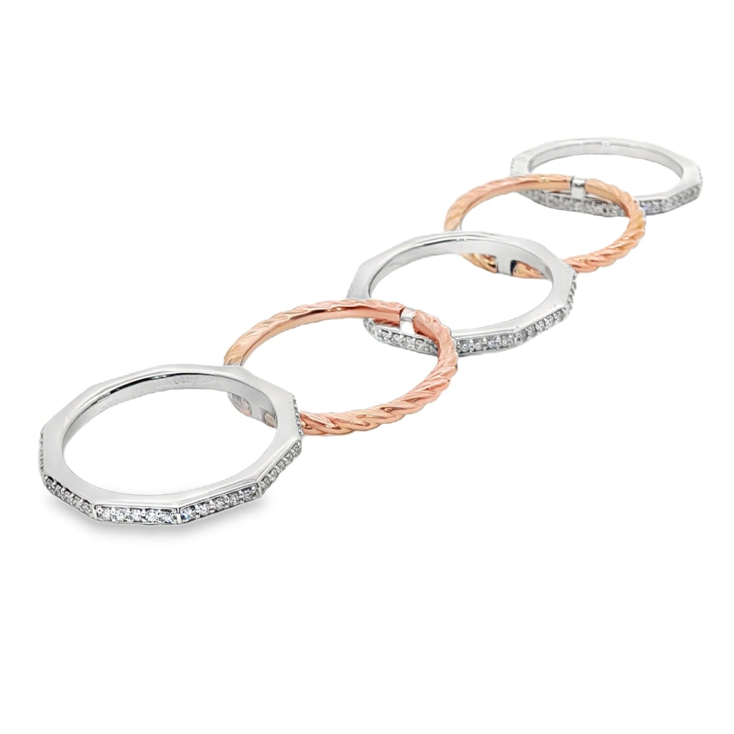 Jai's 18K Two-tone Stacked Diamond Ring