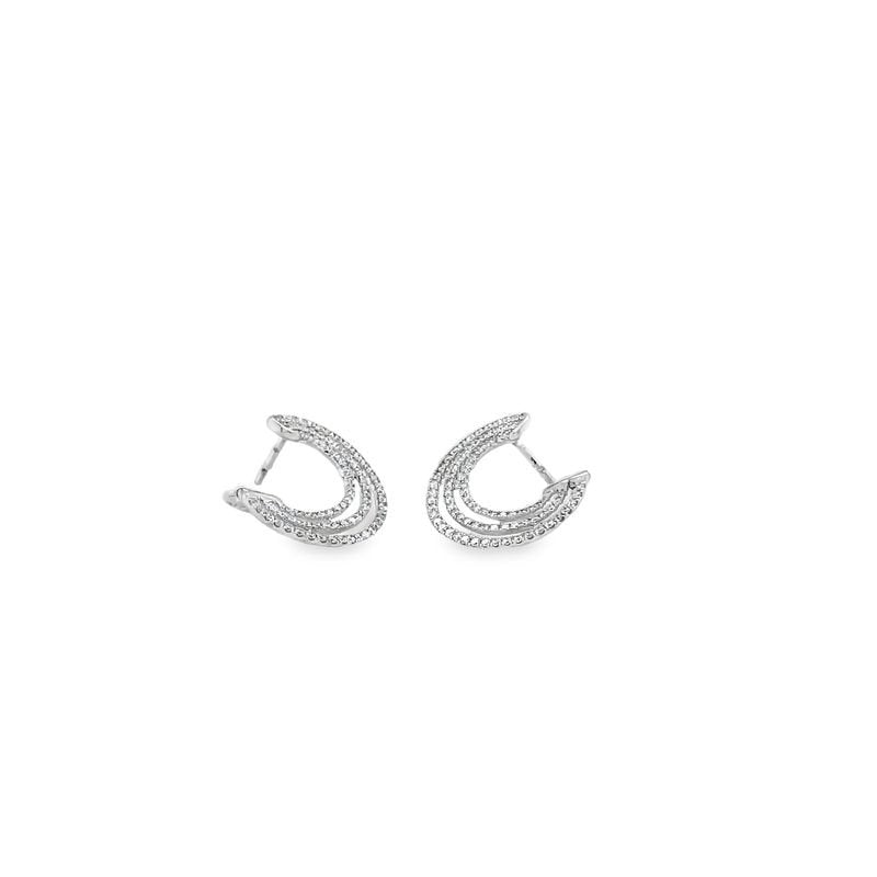 Jai's 14K White Gold Diamond Triple Spiral Hoops