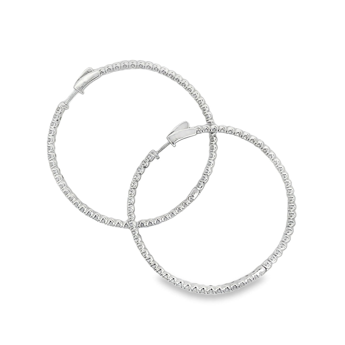 Jai's 14K White Gold 5-carat Diamond Pave Hoops