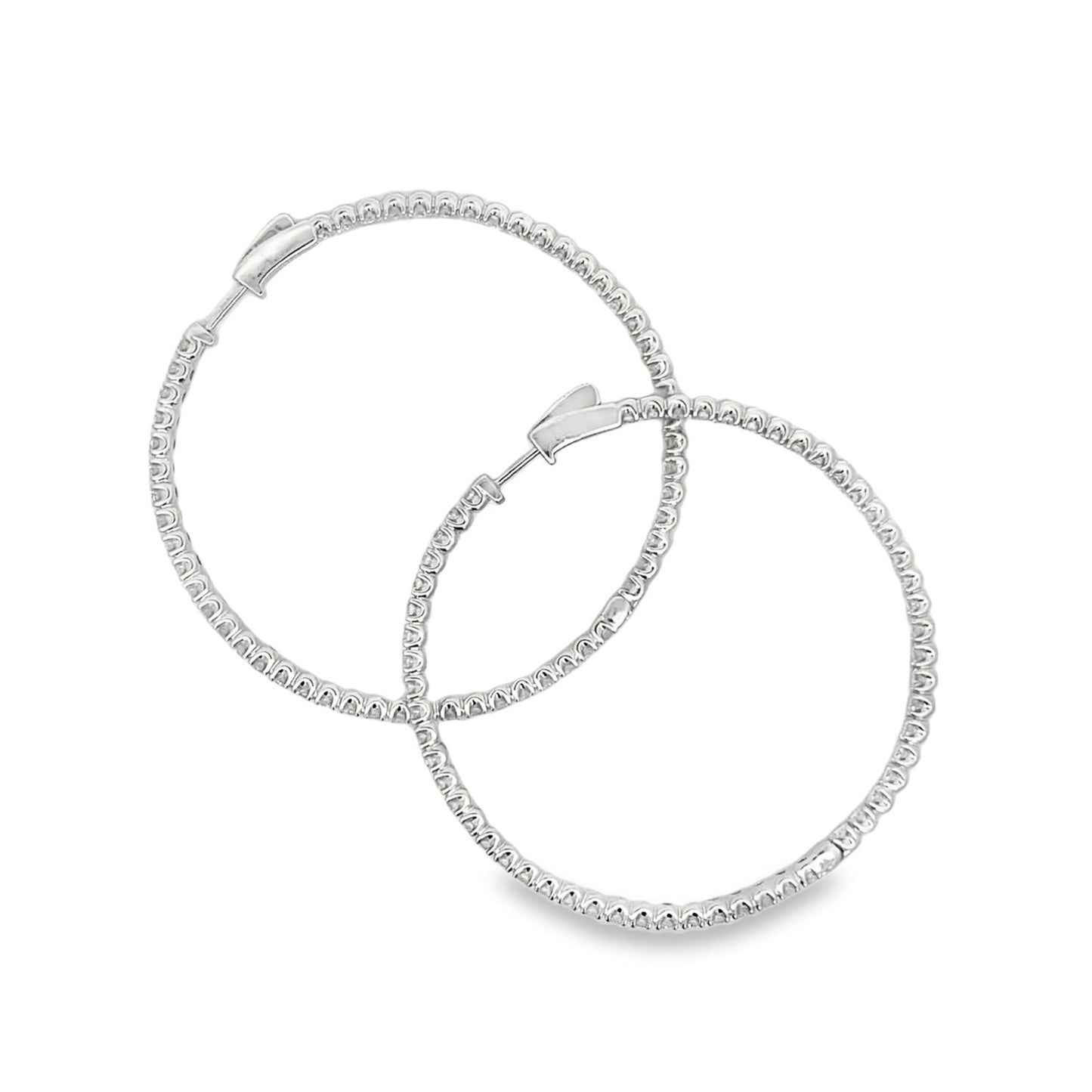 Jai's 14K White Gold 4.5-carat Diamond Pave Hoops