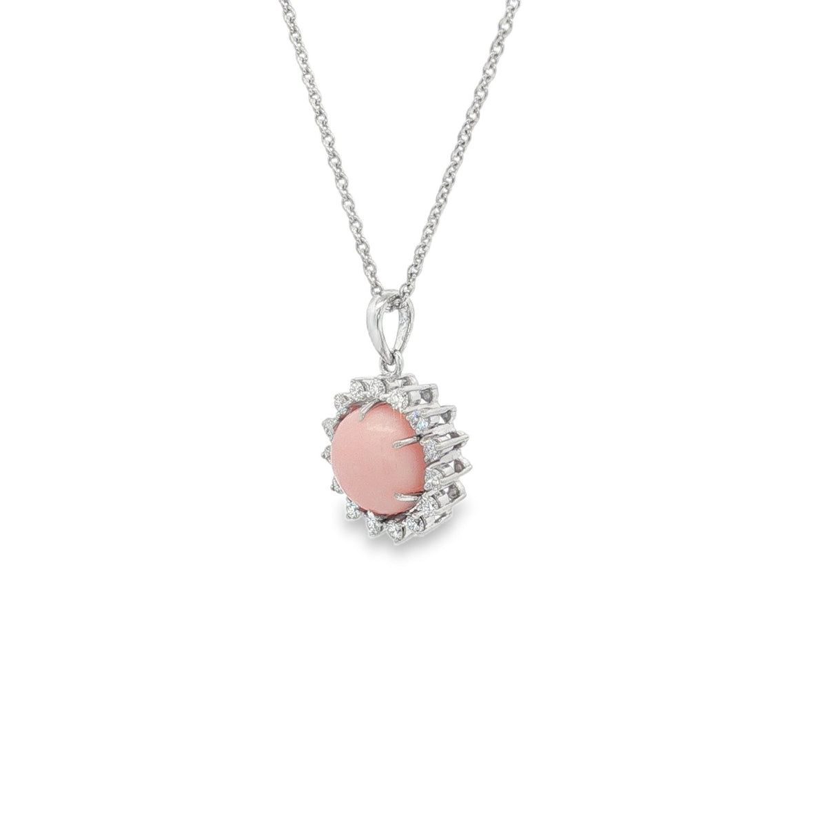 Jai's 14K White Gold Floral Conch Pearl & Diamond Necklace