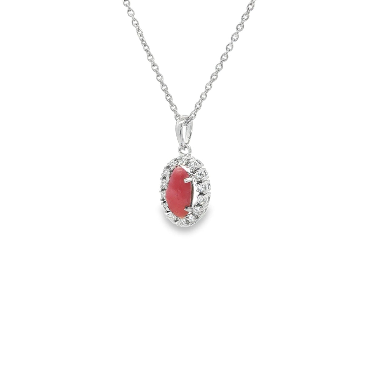 Jai's 14K White Gold Oval Conch Pearl & Diamond Necklace