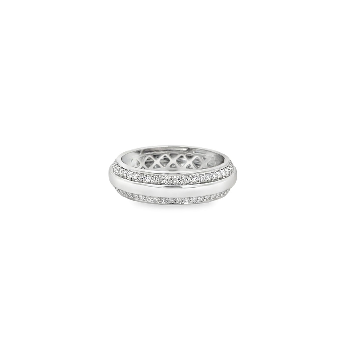 Jai's 14K White Gold Diamond-lined Wedding Band