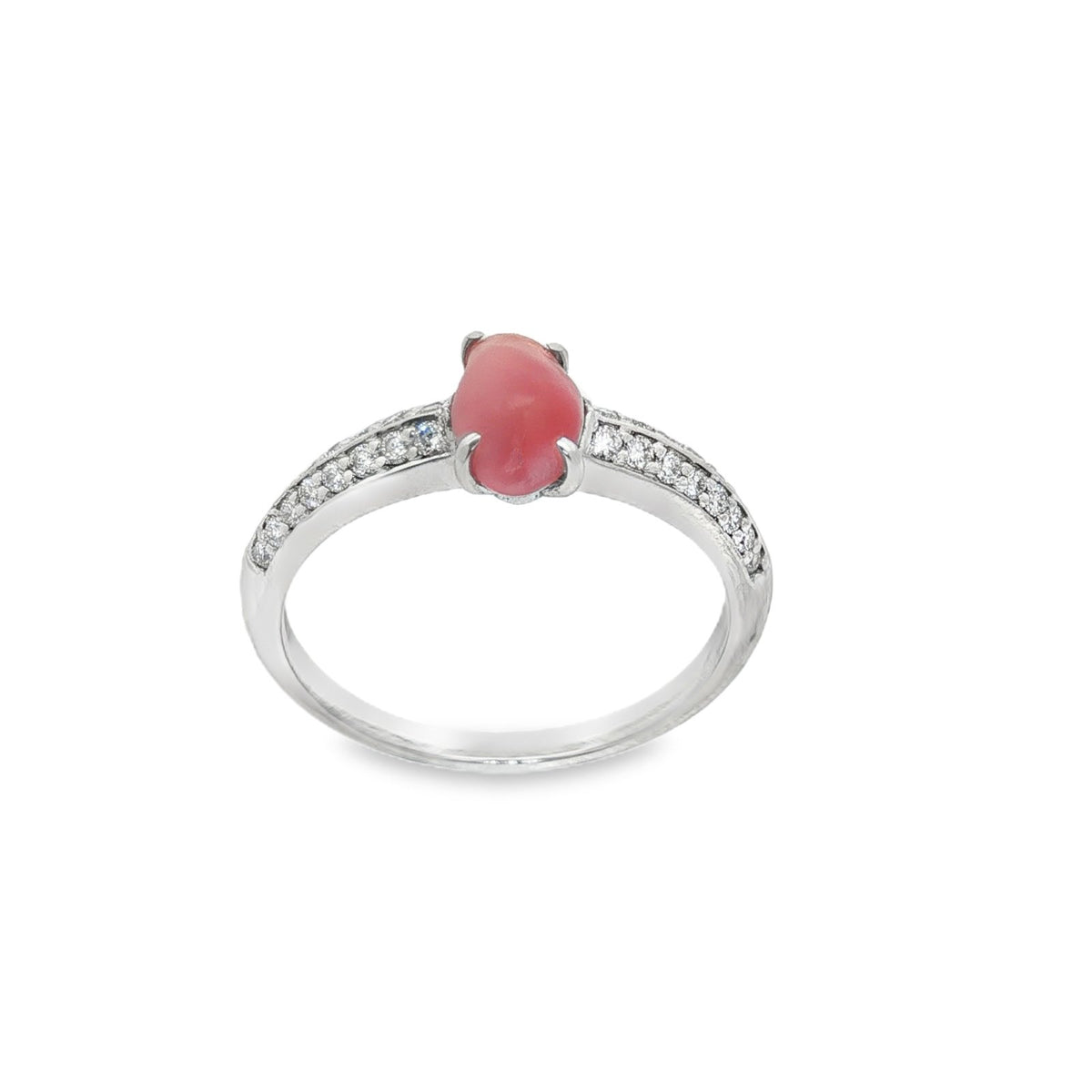 Jai's 14K White Gold Conch Pearl & Diamond Ring