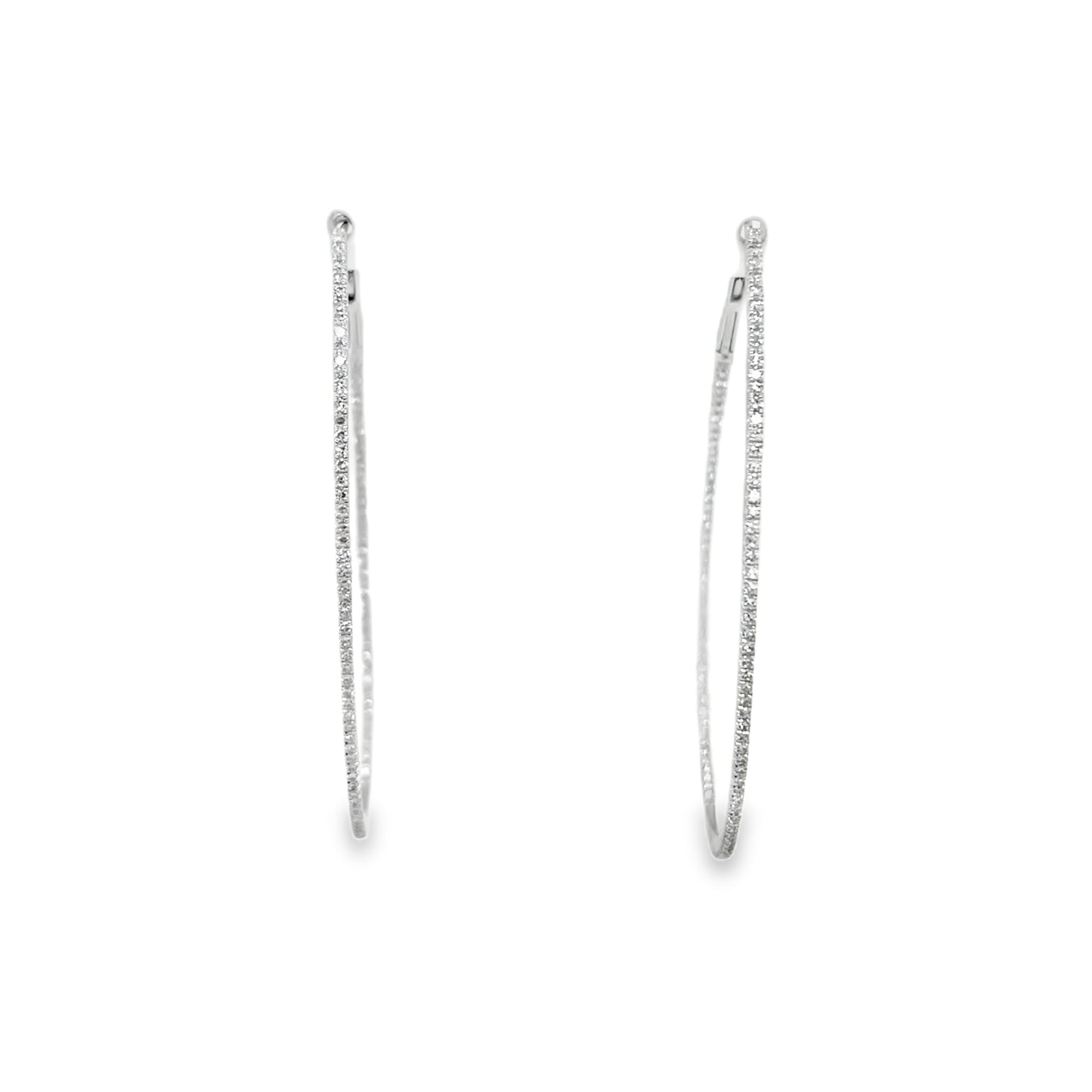 Jai's 14K White Gold Diamond Oval Inside-out Hoops