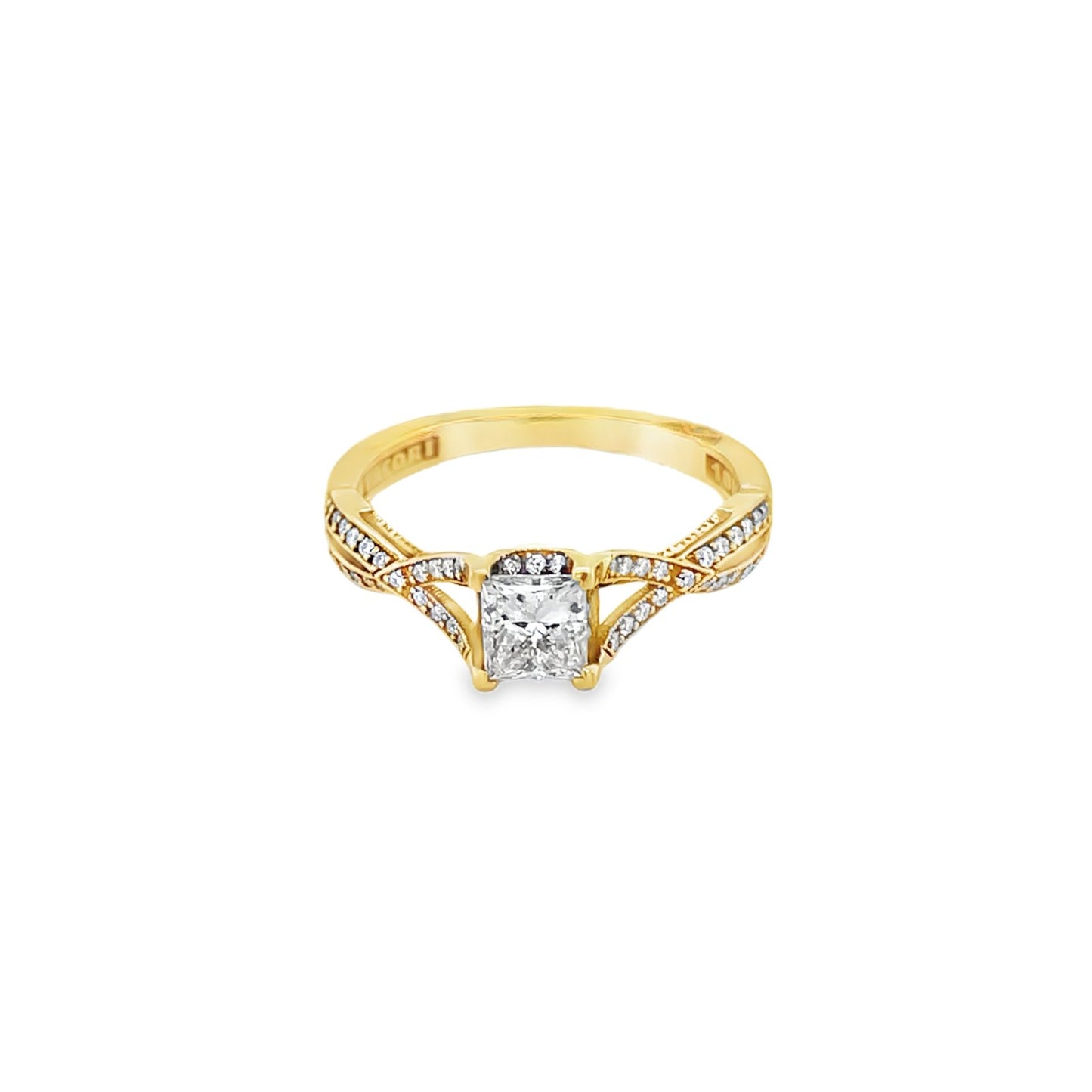 Tacori's 18K Yellow Gold Princess-cut Diamond Engagement Ring