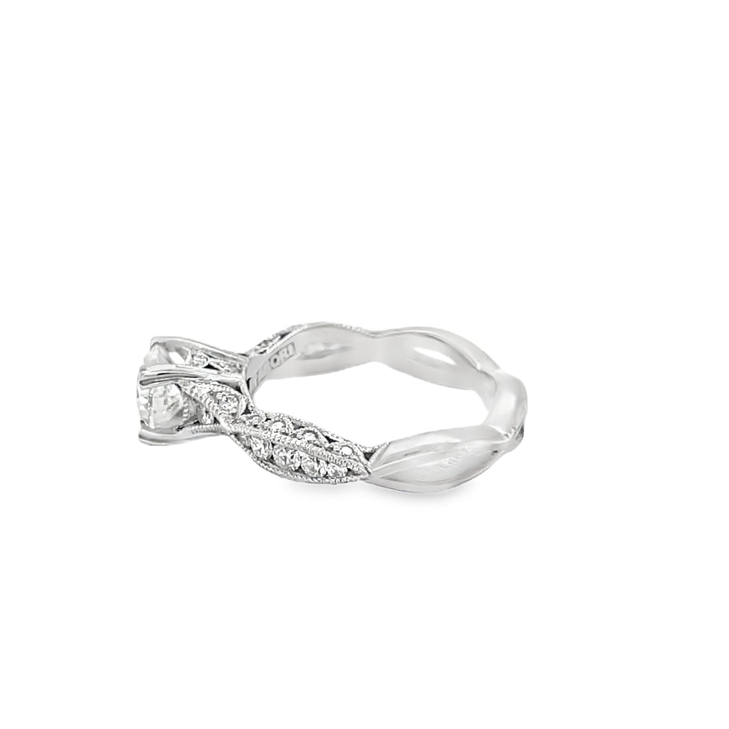 Tacori's 18K White Gold Crescent Diamond Engagement Ring