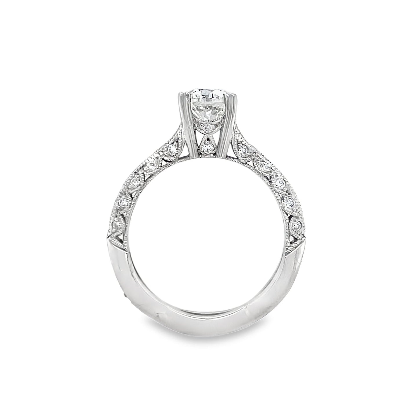 Tacori's 18K White Gold Crescent Diamond Engagement Ring