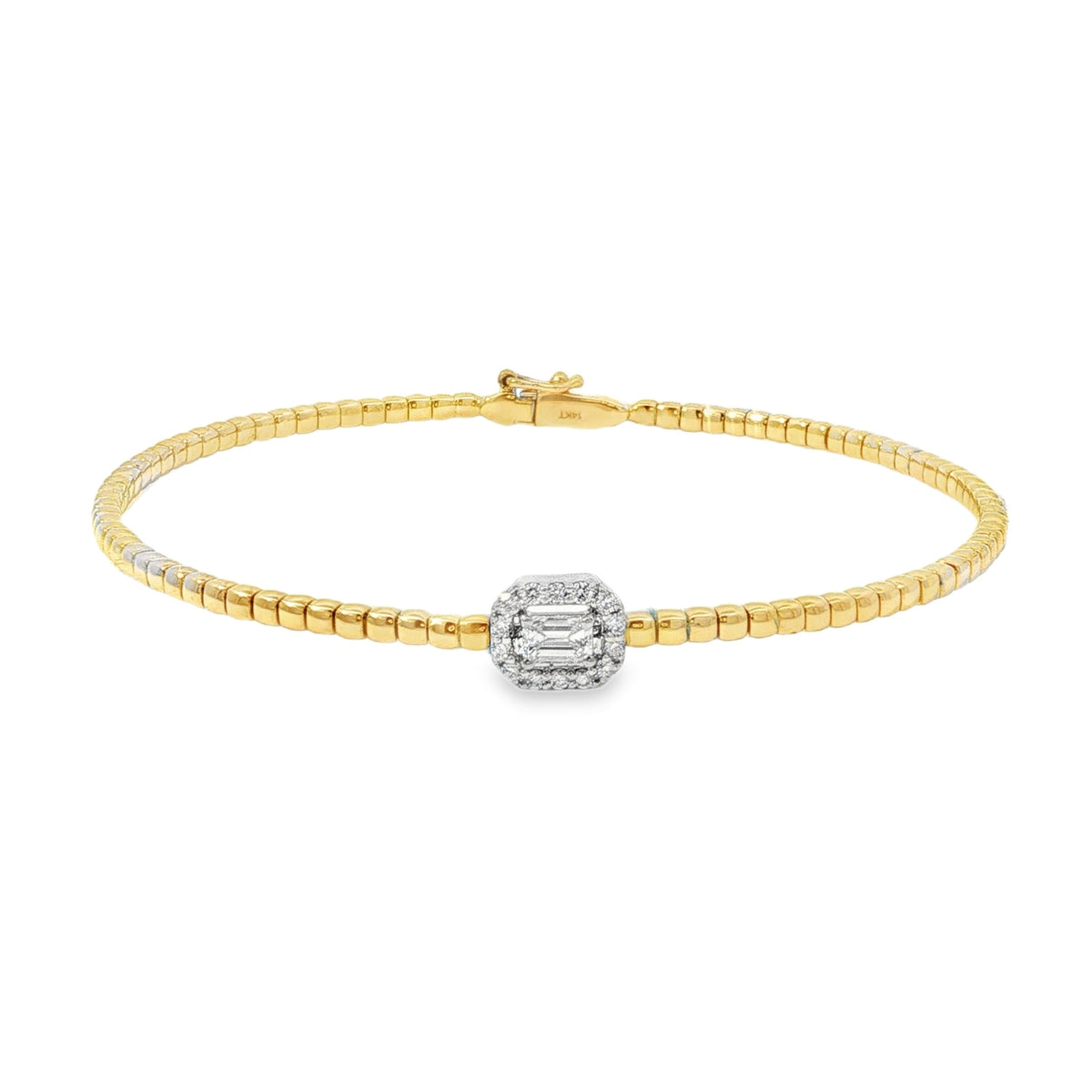 Jai's 14K Two-tone Emerald-cut Diamond Bangle