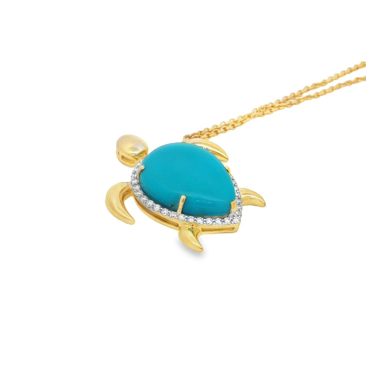 Jai's 14K Yellow Gold Pear-shaped Turquoise & Diamond Necklace