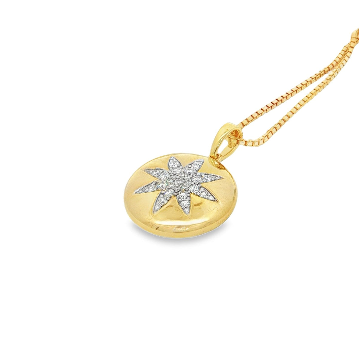Jai's 14K Yellow Gold Diamond Star Pendant Necklace