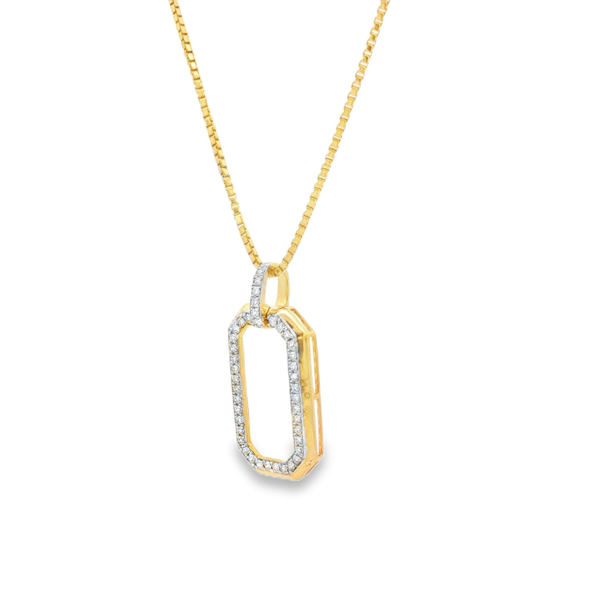 Jai's 14K Yellow Gold Diamond Paperclip Pendant Necklace