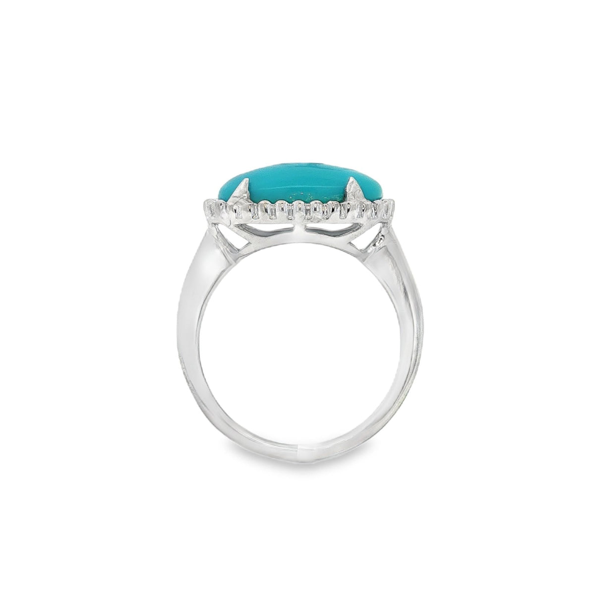 Jai's 14K White Gold Oval Turquoise RIng