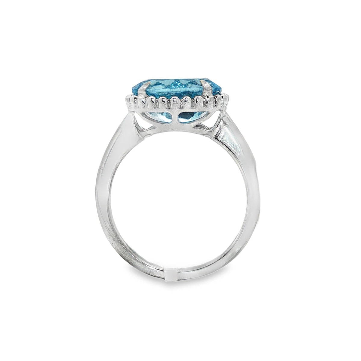 Jai's 14K White Gold Oval-cut Blue Topaz Ring