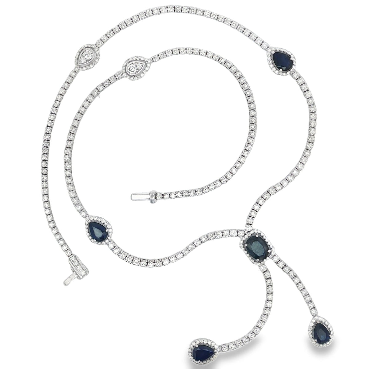 Jai's 18K White Gold Multi-cut Sapphire & Diamond Necklace