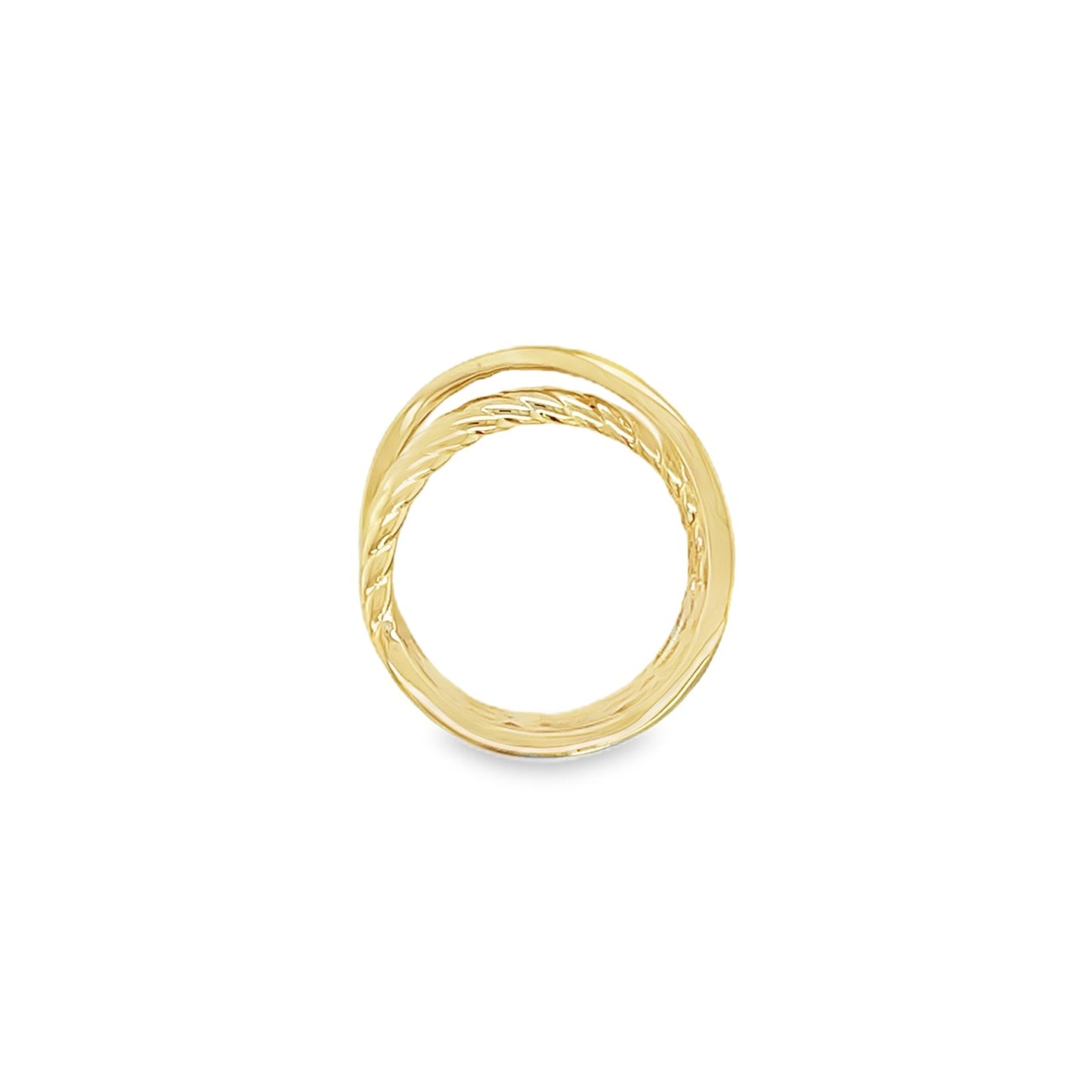 Jai's 14K Yellow Gold Turquoise Criss-cross Ring