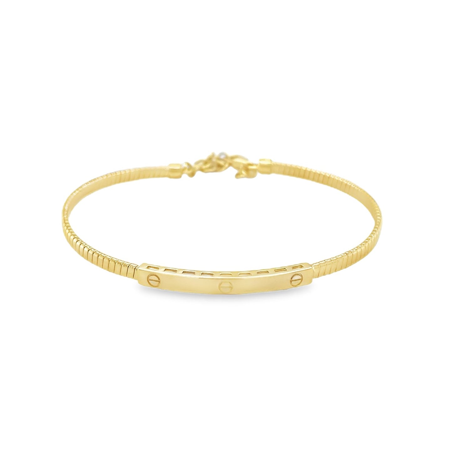 Jai's 14K Yellow Gold Engraved Bangle
