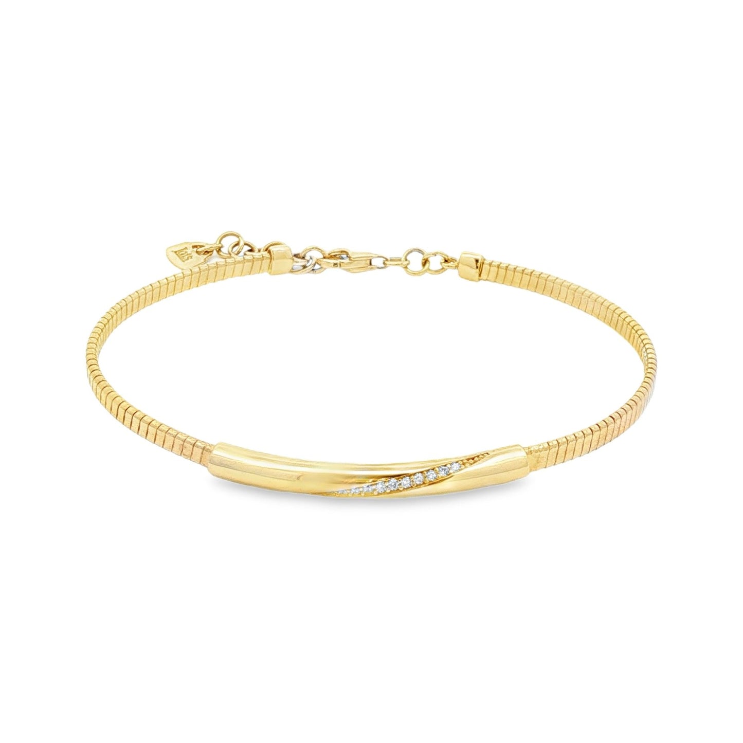 Jai's 14K Yellow Gold Sparkling Engraved Bangle