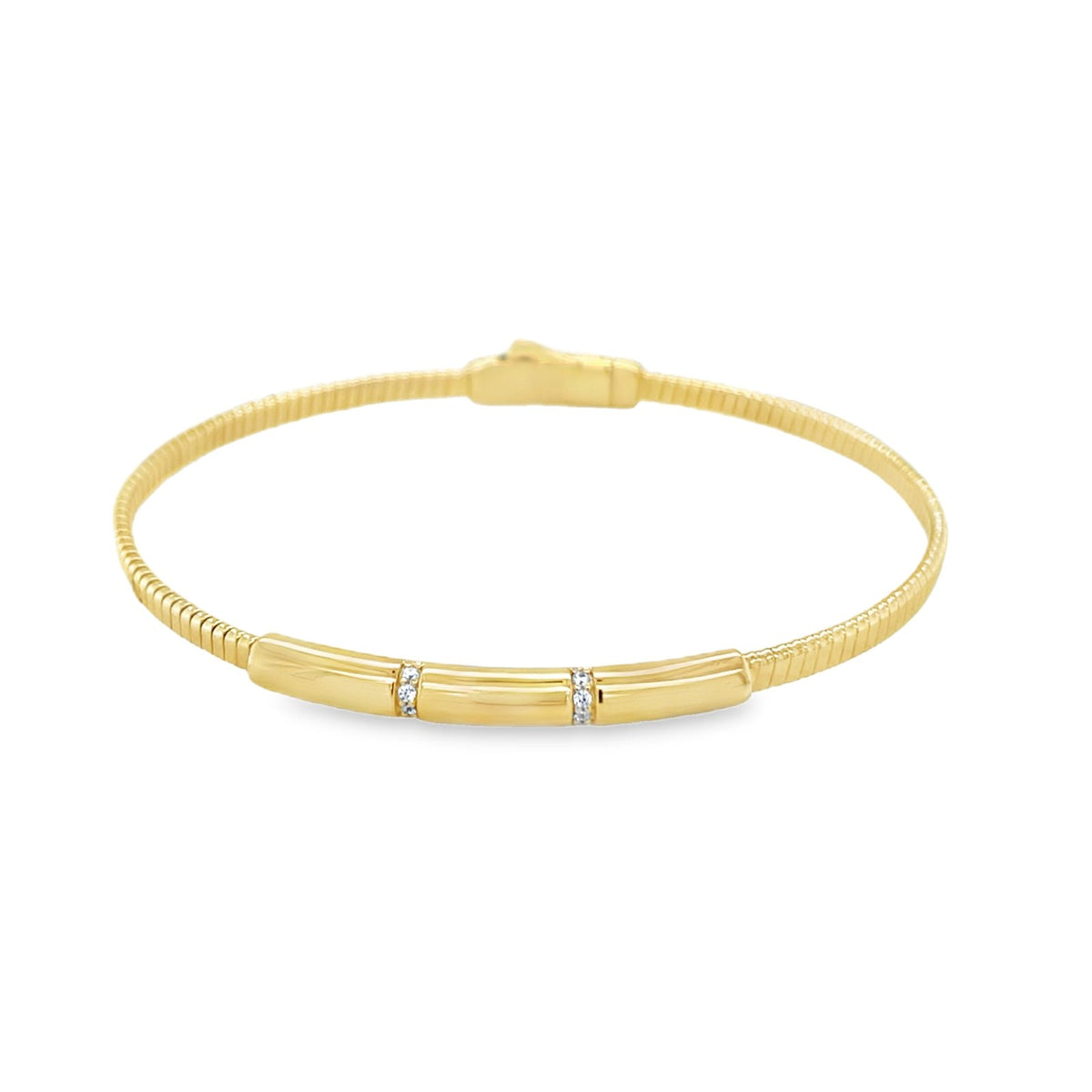 Jai's 14K Yellow Gold Sparkling Engraved Bangle