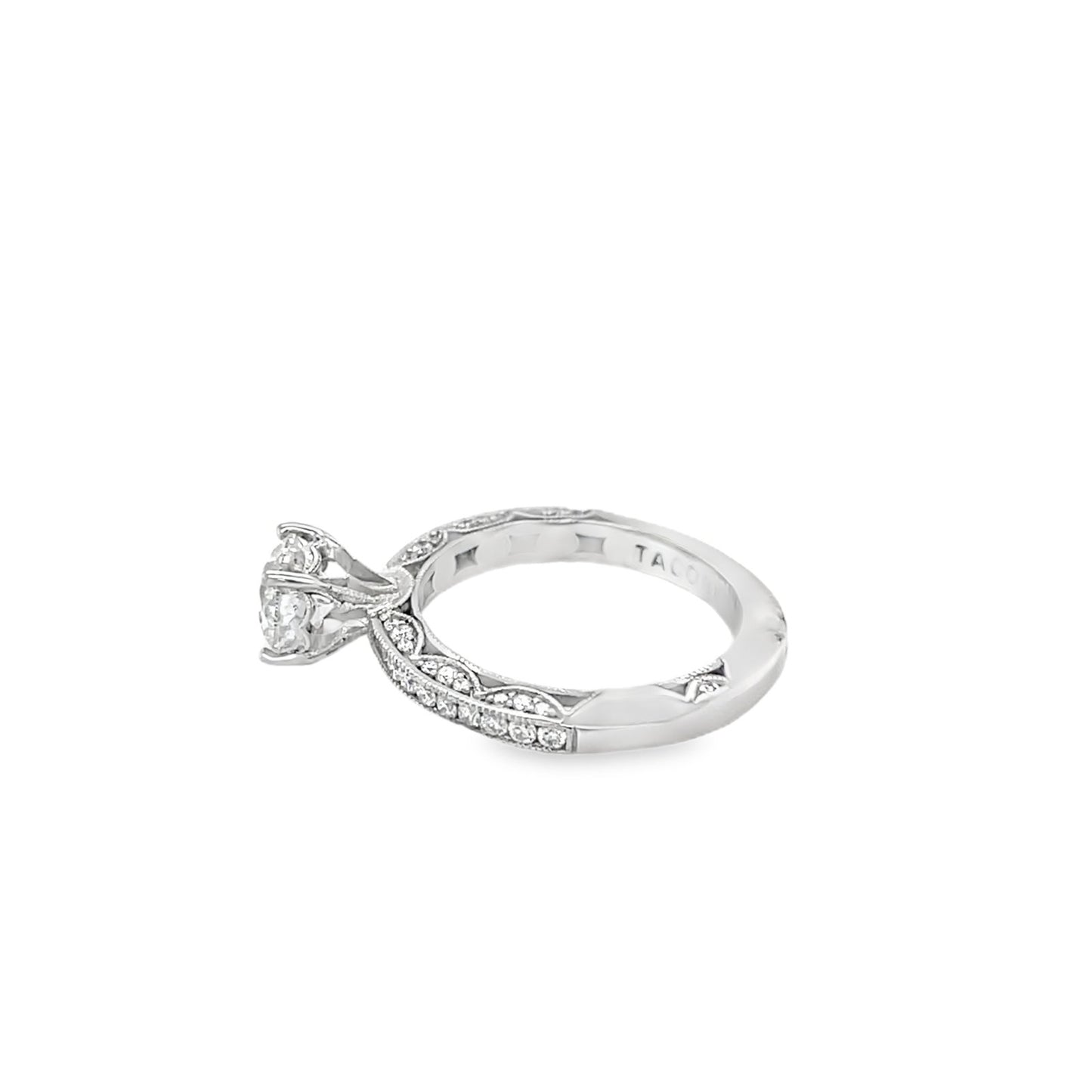 Tacori's 18K White Gold Classic Crescent Diamond Engagement Ring